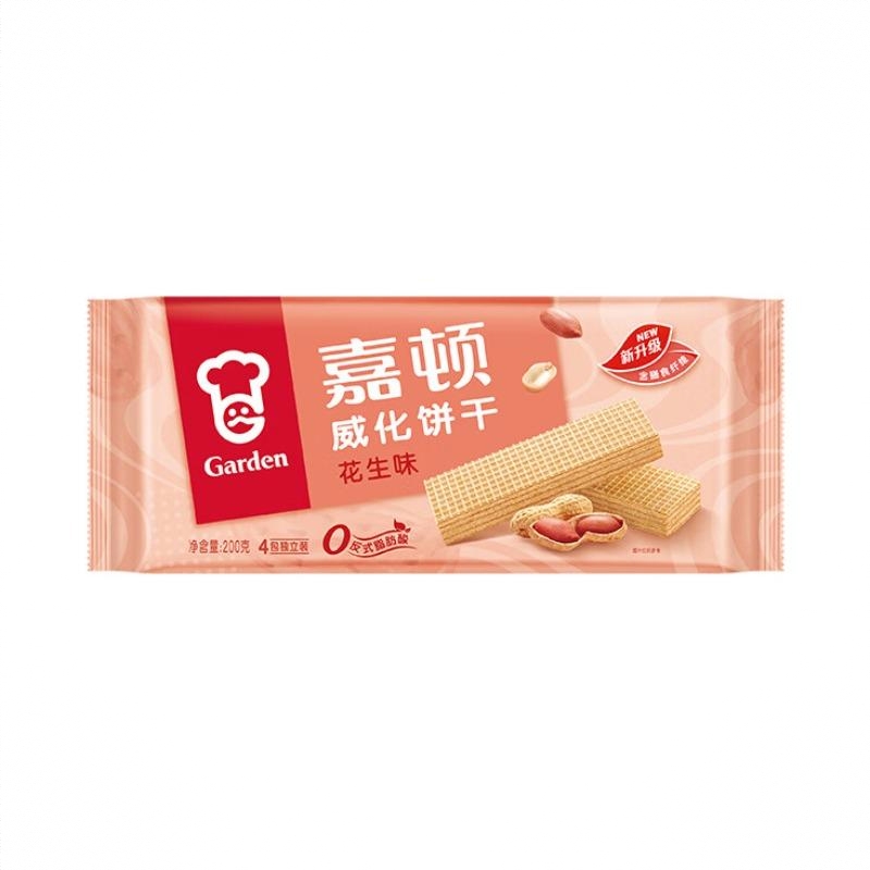 威化饼干 花生味 200g 袋装 夹心