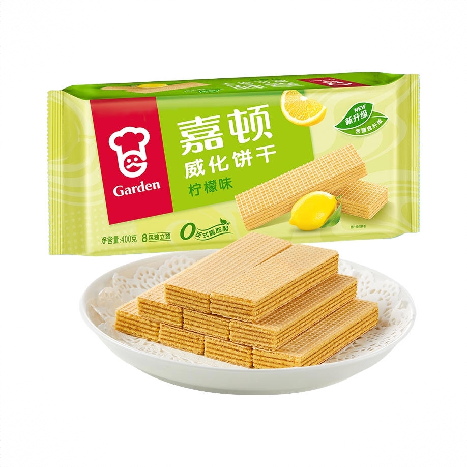 威化饼干 柠檬味 400g 袋装 酥脆饱腹下午茶