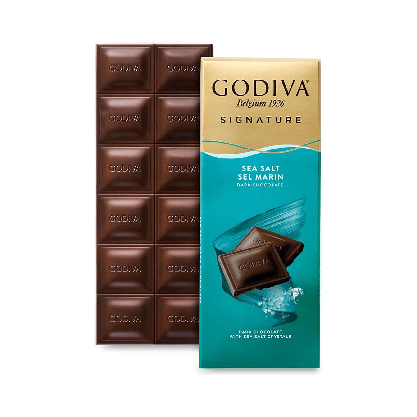 GODIVA歌帝梵 醇享系列 巧克力排块 海盐黑巧味 90g 盒装