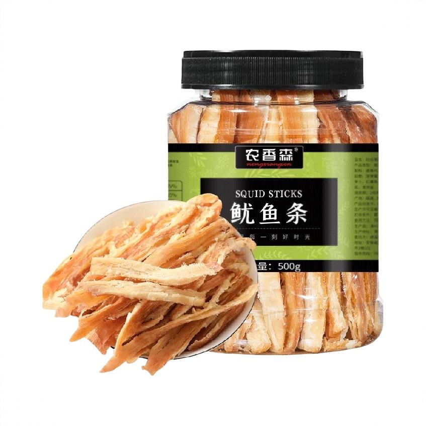鱿鱼丝 500g 罐装 香辣味