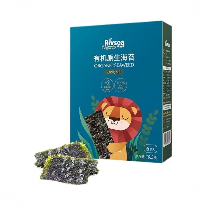 Rivsea 宝宝零食有机原生海苔片无添加食用盐 非油炸出游