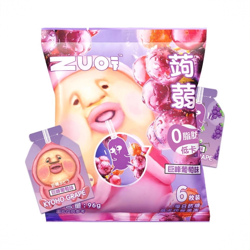 ZUO一下 屁桃君联名蒟蒻果冻 96g 袋装 巨峰葡萄味