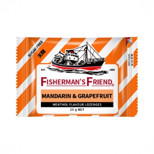 Fisherman‘s Friend/渔夫之宝 润喉糖 25g 袋装 柑桔西柚味