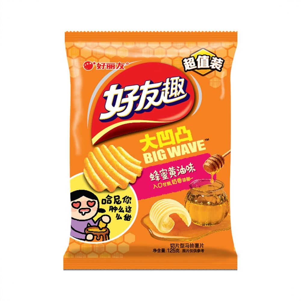 蜂蜜黄油味 125g 好友趣薯片 袋装 大波浪大凹凸追剧薄片膨化食品