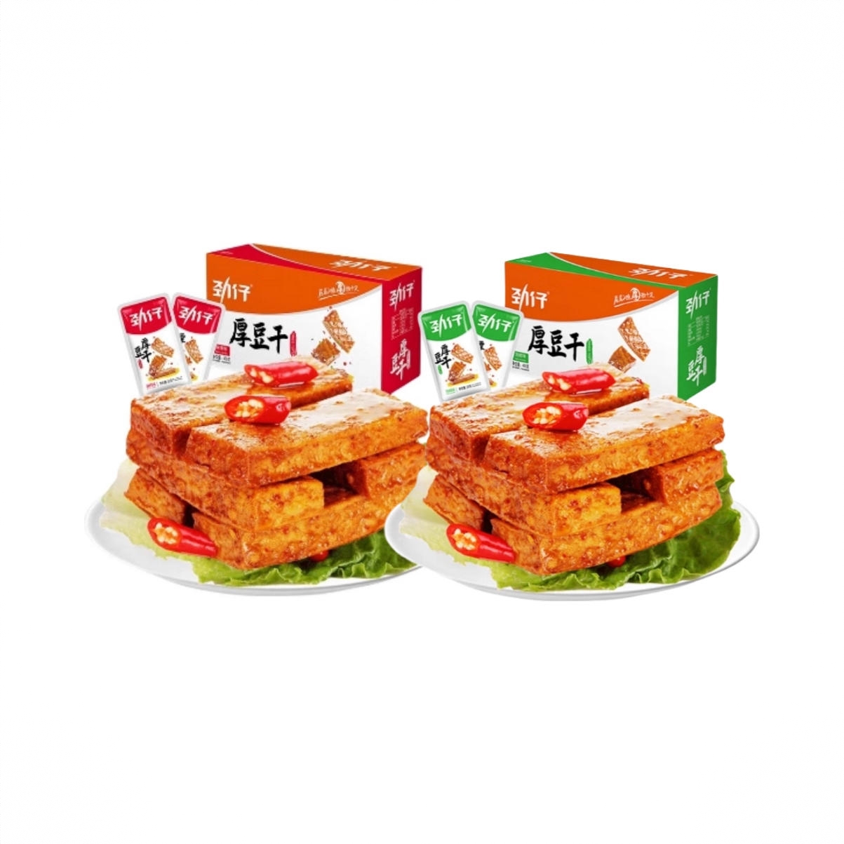 厚豆干 2口味组合 400g 盒装 湖南特产吃货香辣解馋