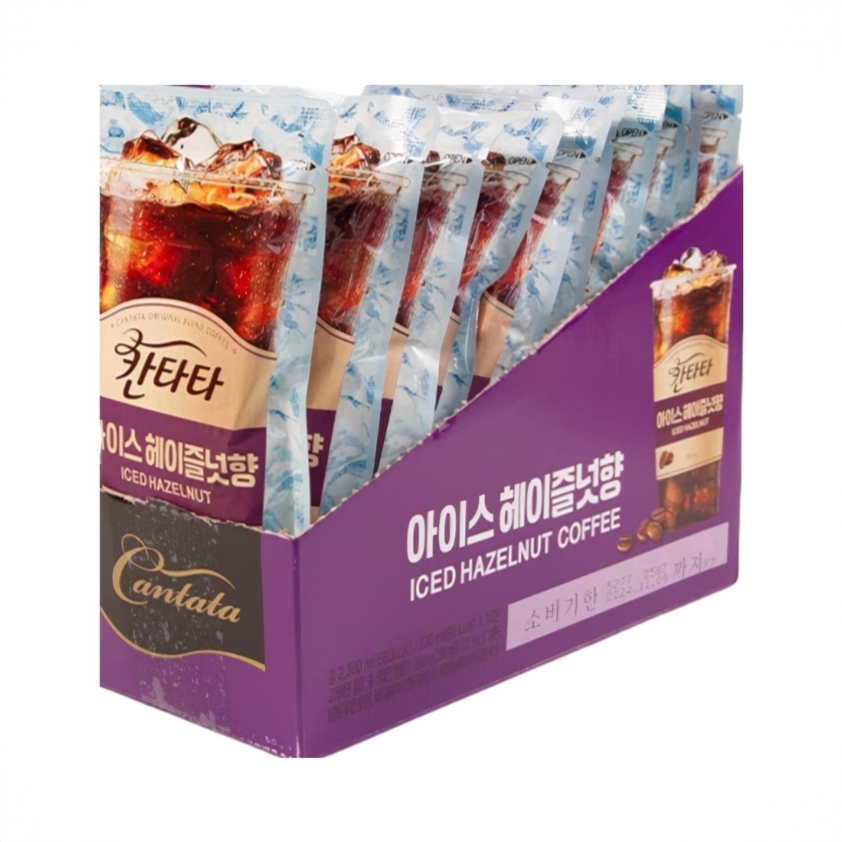 乐天 康塔塔即饮冰咖啡 美式黑咖啡 230ML 袋装 榛果味