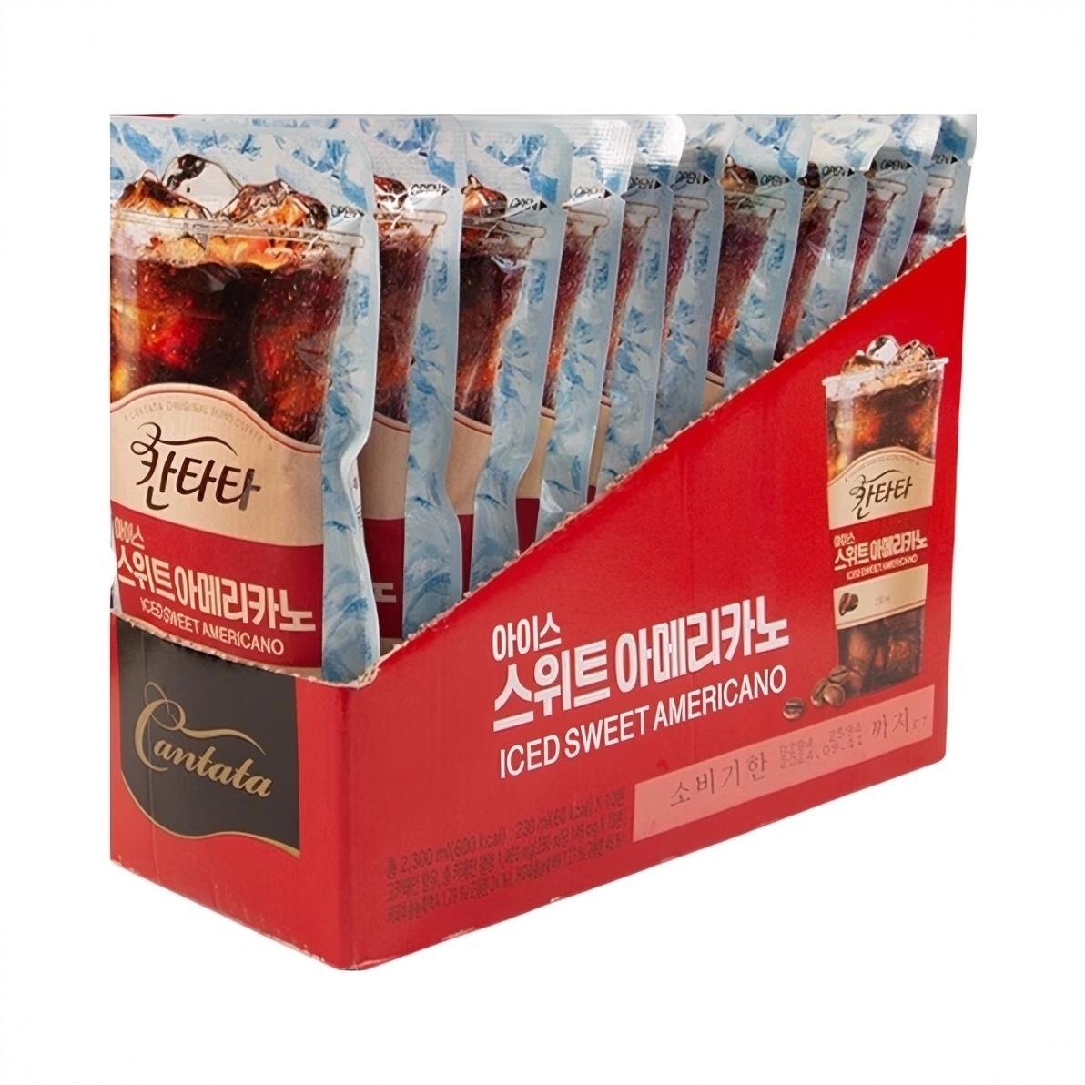 乐天 康塔塔即饮冰咖啡 美式黑咖啡 230ML 袋装 甜美式
