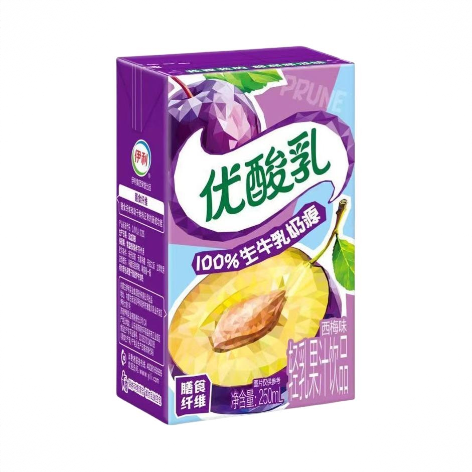 优酸乳 西梅味 250ml 轻乳果汁饮品 盒装