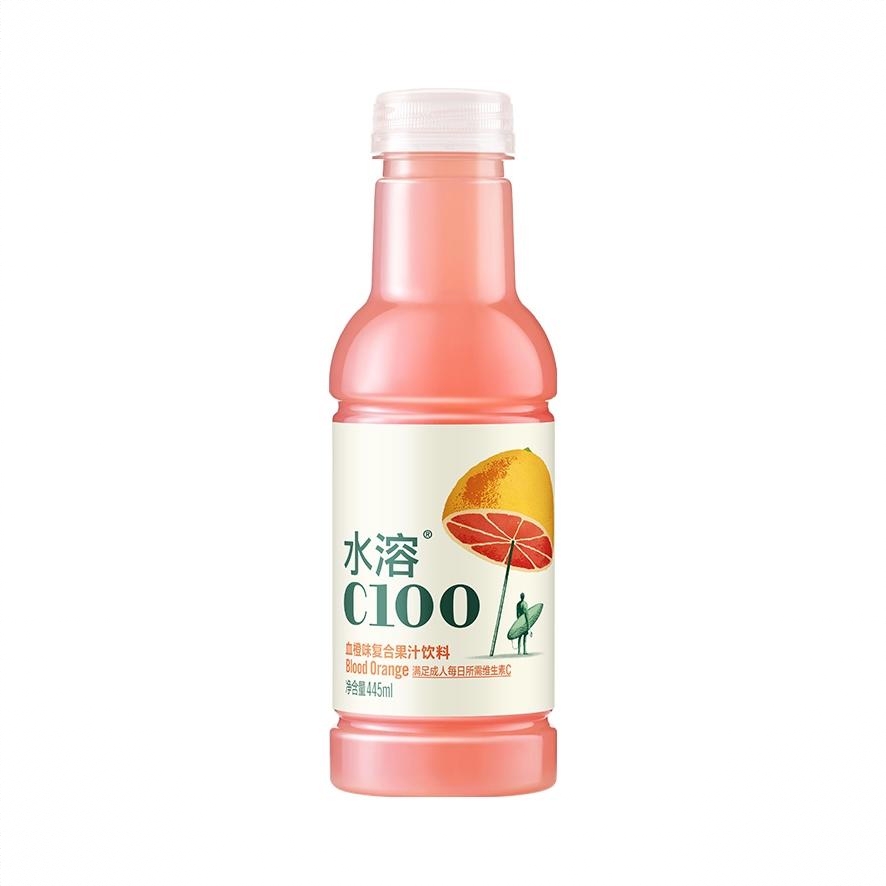 水溶C100 血橙味 445ml 复合果汁饮料 瓶装