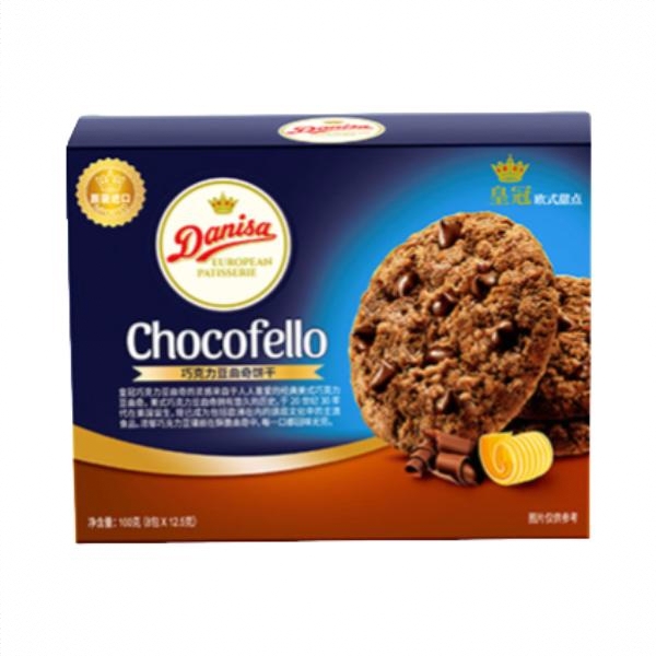 皇冠 巧克力豆曲奇饼干 100g 盒装